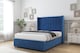 image 3 of Sloomy Falcon Navy Plush Divan Bed Base No Drawers With 54 Inch Wingback Headboard | Blue | Navy | Small Double | 1