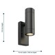 image 5 of Set of 2 Blaze - Black Outdoor Up Down Photocell Sensor Wall Lights Black | Clear