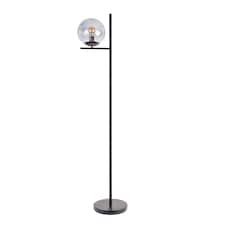 ValueLights Clarke Matte Black Floor Lamp and Bulb