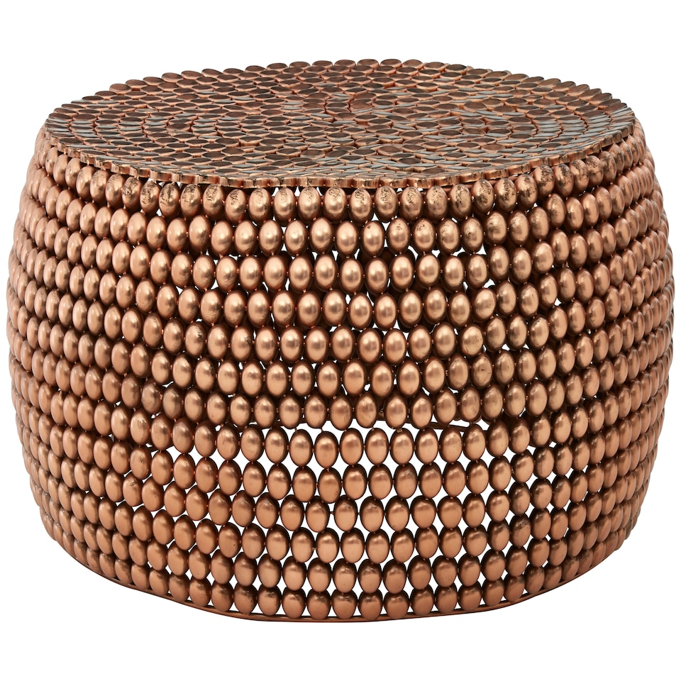 image 1 of Interiors by Premier Beaded Iron Copper Coffee Table Gold