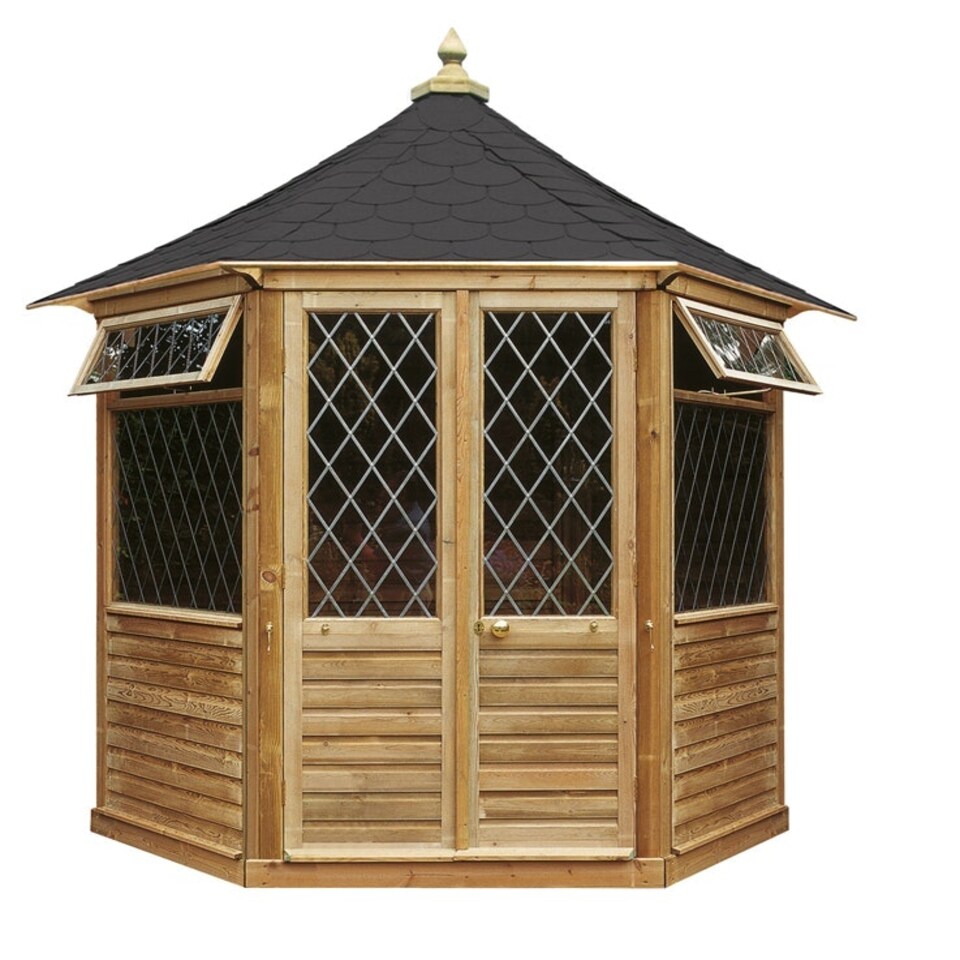 image 1 of Georgian Medium Summerhouse - Pressure Treated Timber - L240 x W240 x H295 cm Brown