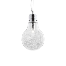 Luce Max Light Bulb Shape Small Ceiling Pendant 1 Light Chrome, E27