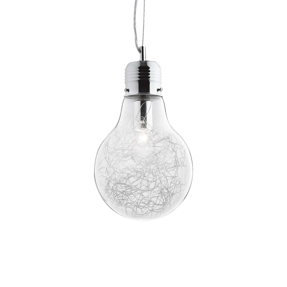 Luce Max Light Bulb Shape Small Ceiling Pendant 1 Light Chrome, E27