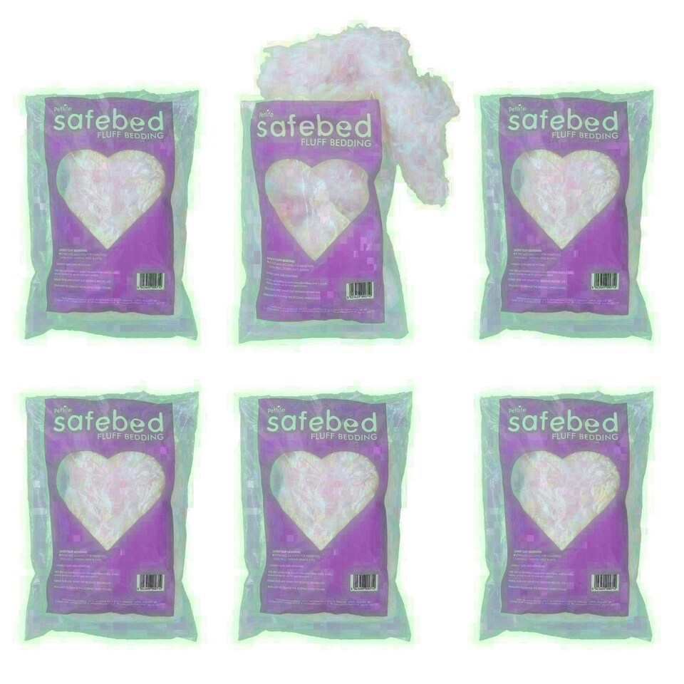image 1 of 6PK Small Animal Hamster Gerbils Safe Bed Fluff Nesting Bedding - (Colour Varies)