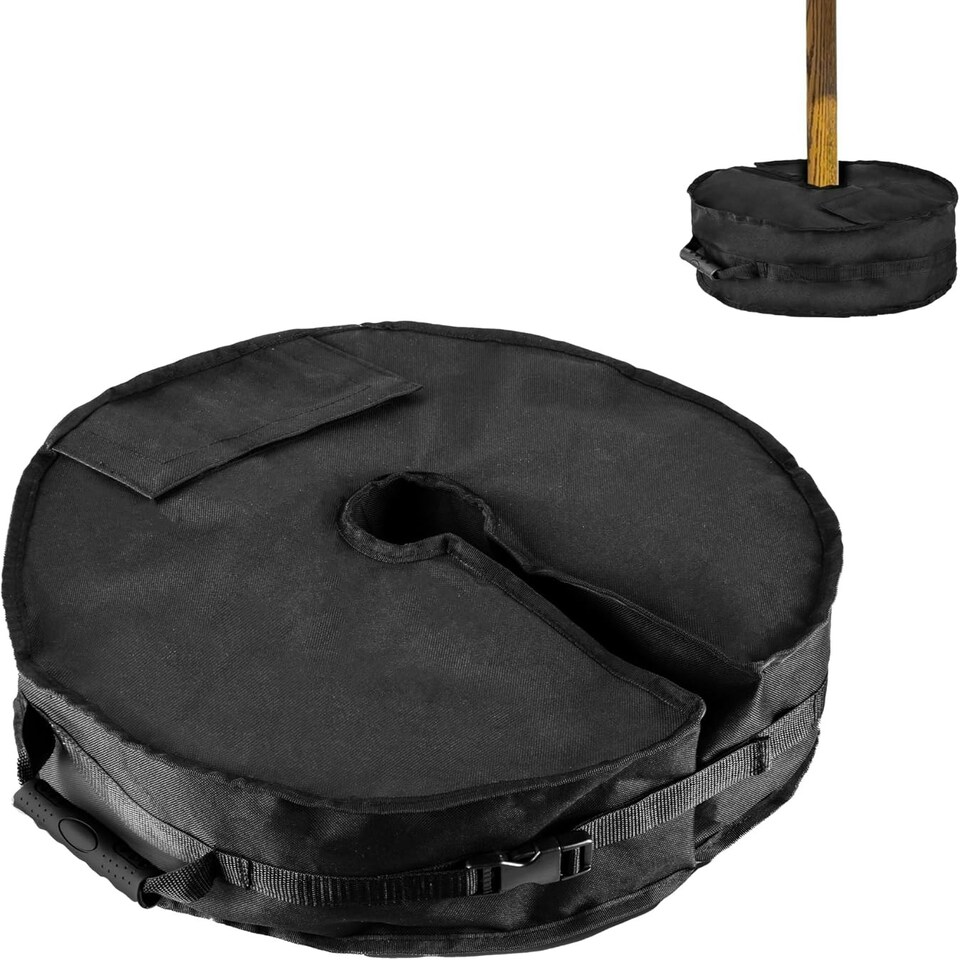 image 1 of Straame Heavy Parasol Base – 46CM Sand-Filled, Weatherproof Stand for Beach, Patio & Garden Umbrella Black