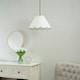 image 2 of ValueLights Florie Natural Linen Large Tapered Lamp Shade with Scallop Green Trim with LED Bulb Green