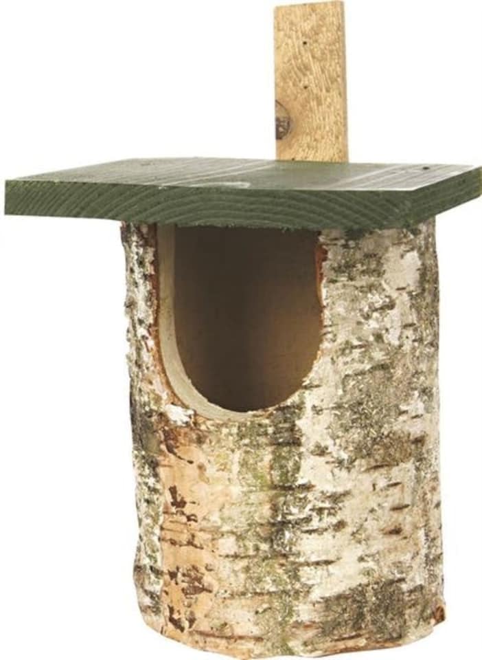 C J Wildlife National Trust Birch Log Nest Box Open