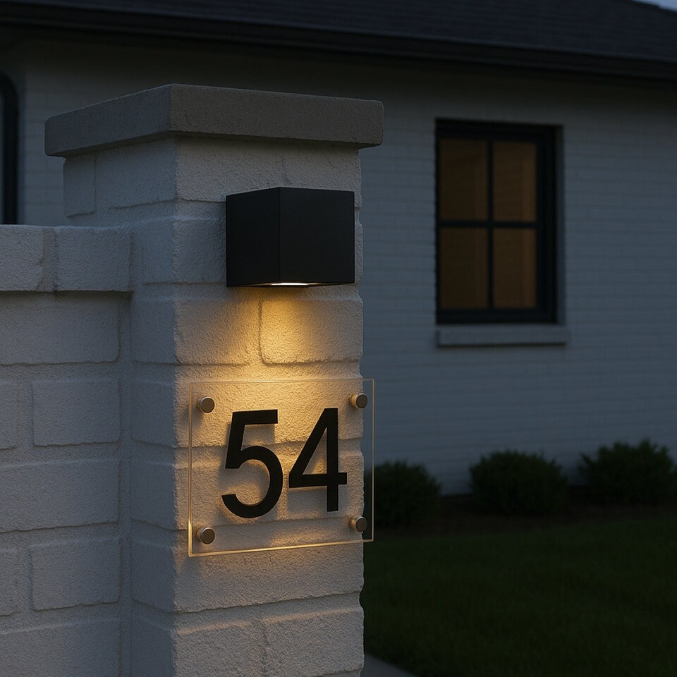image 1 of CGC Lighting Eileen Black Outdoor Rectangle Wall Spotlight GU10 | Black | Black