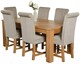 image 1 of Dakota 182 x 92cm Oak Large Dining Table and 6 Washington Fabric Chairs | Grey | Grey