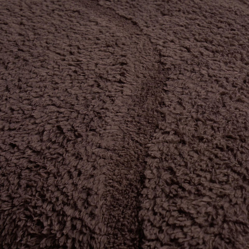 image 1 of OHS Tufted Contour Throw Teddy Fleece Blanket Winter Soft Warm Bedspread - 125 x 150cm | Brown | Coffee