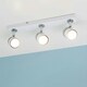 image 1 of ValueLights 3 Way Gloss White and Polished Chrome Straight Bar Ceiling Spotlight - with 3 x 5W Cool White GU10 LED Bulbs White