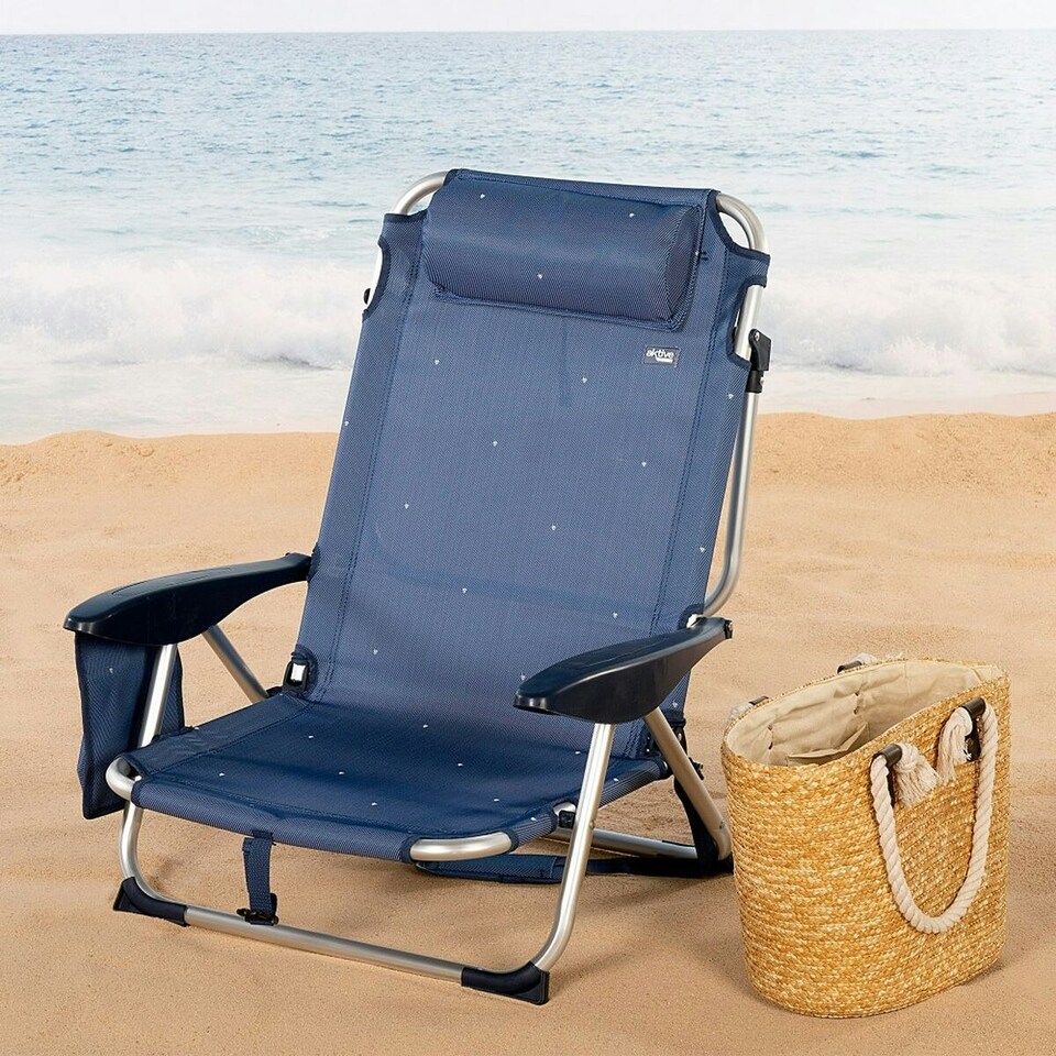 image 1 of Beach Chair Aktive Foldable Navy Blue 51 x 76 x 45 cm (2 Units) N/A