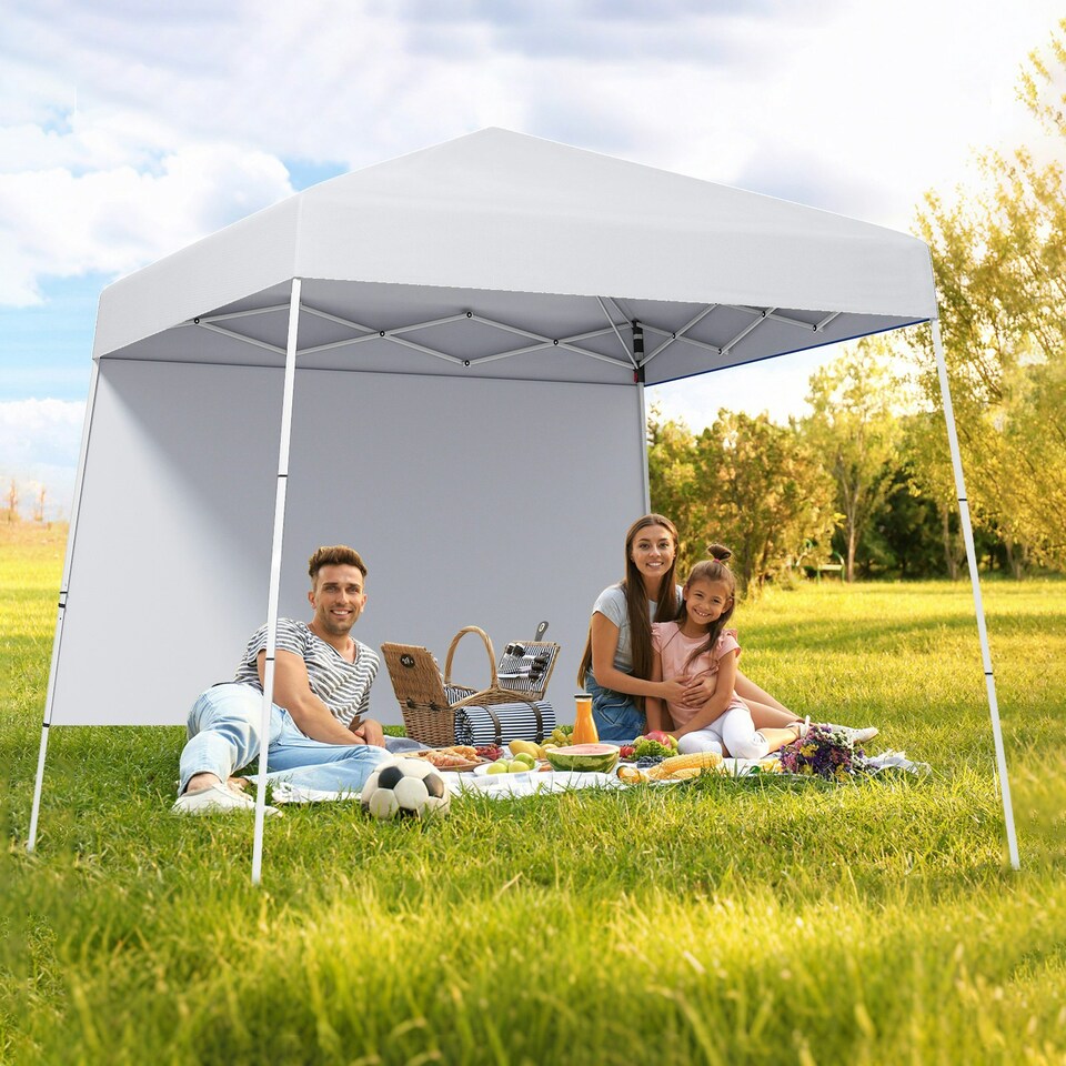 image 1 of COSTWAY 3m x 3m Pop up Canopy Tent Garden Gazebo White