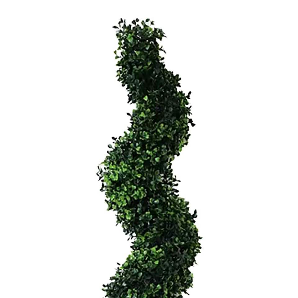 image 1 of 120cm Artificial Natural Boxwood Spiral Topiary