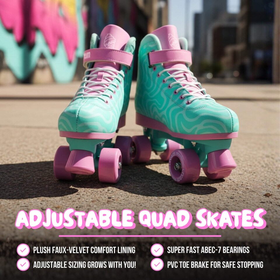 image 1 of CREAM Scoop Quad Roller Skates, Adjustable
