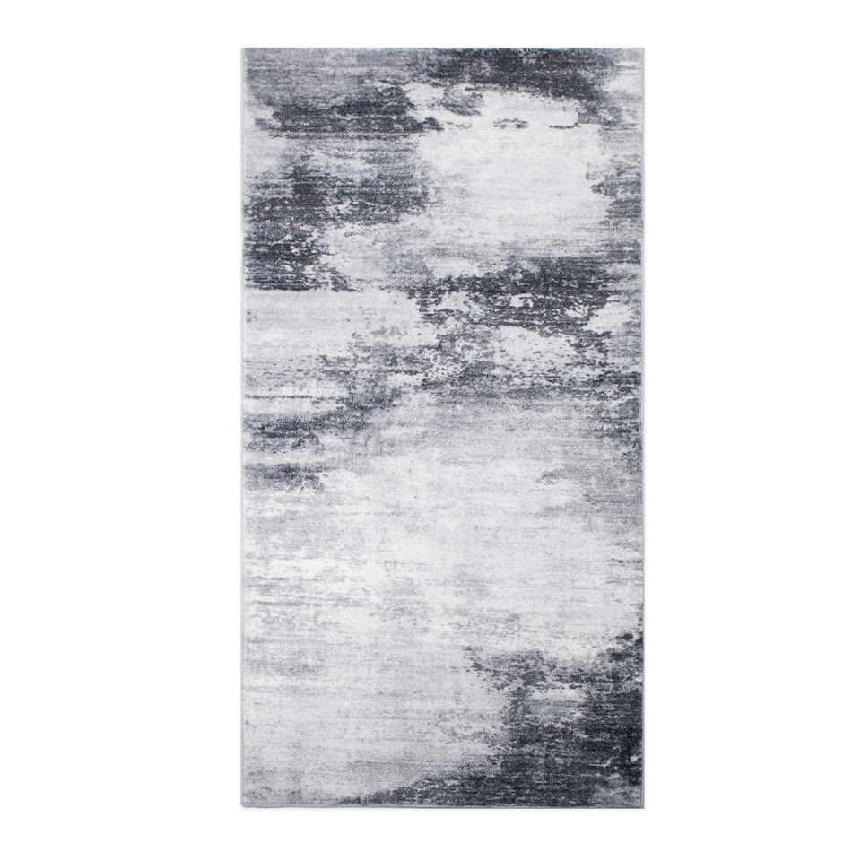 image 1 of OHS Stylish Modern Abstract Carpet Floor Rug, 80x150cm - Grey