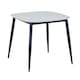 image 1 of Aspen Square Dining Table - Compact Table with Wood-Effect or Sintered Stone Top and Black Tapered Legs | White | White | Small | 1