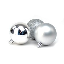 Silver Christmas Baubles Christmas Tree Decorations 6cm - Pack of 5