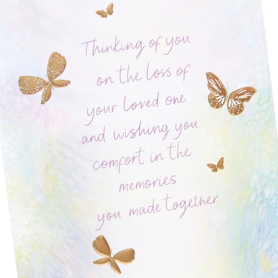image 1 of Sympathy Loss of Loved One Card - Foil Butterflies