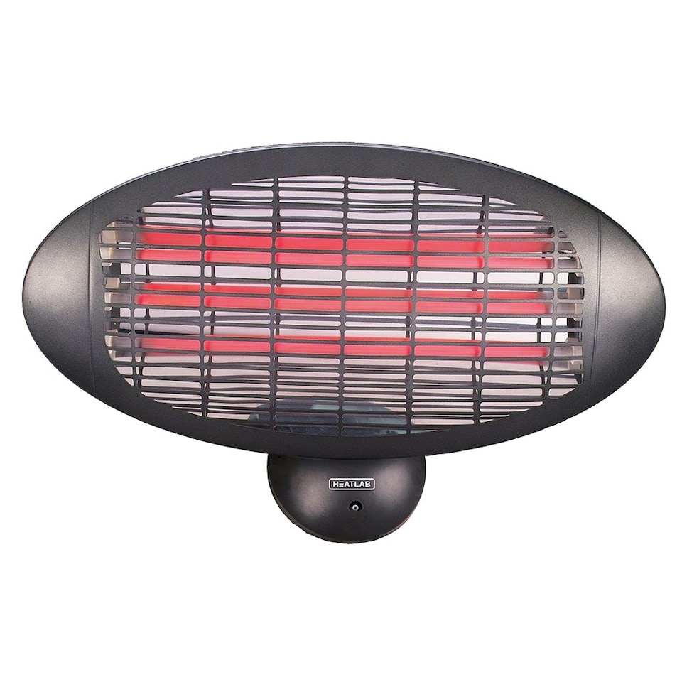 image 1 of Primrose IPX4 Wall Mounted Quartz Bulb Electric Patio Heater with 3 Settings in Silver 2kW