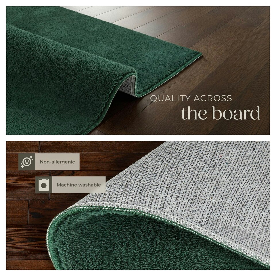 image 1 of Rug Zonelle - short pile and ultra-soft, rectangular or round Green | 80 x 150 cm