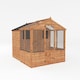 image 1 of 8 x 6 Feet Traditional Apex Greenhouse/Shed Combo - Timber - L245.8 x W201 x H205.8 cm - Brown | Brown