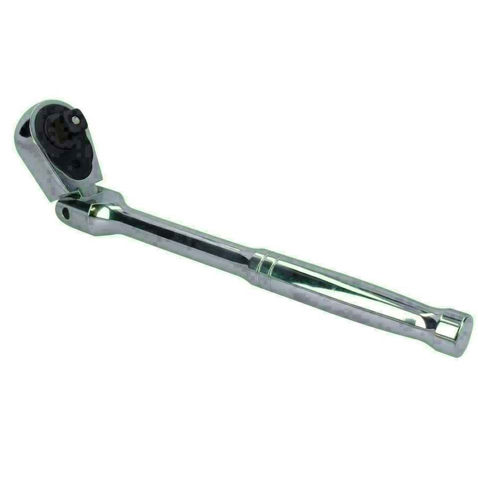 image 1 of 1/2 Drive Flexi Flexible Head Ratchet Straight Handle 72 Teeth Quick Release