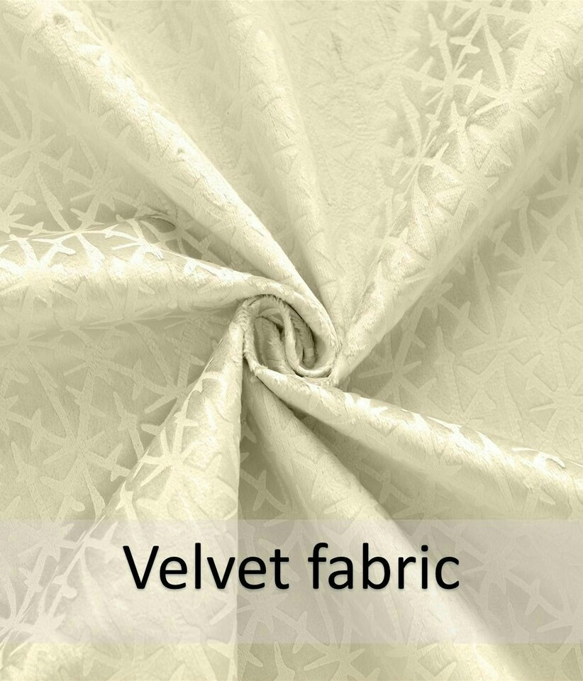 image 1 of Temple Velvet Ring Top Blackout Curtains - 168cm x 137cm - Cream