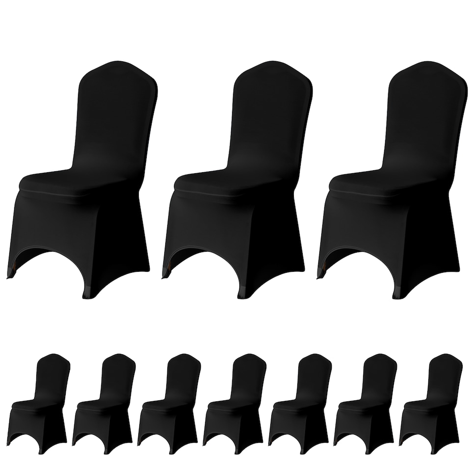 image 1 of Chair Cover Spandex Polyester Stretch Fabric Dining Slipcovers - 10pcs