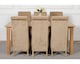 image 3 of Oslo 180 x 90 cm Large Oak Dining Table and 6 Montana Fabric Chairs | Brown | Beige