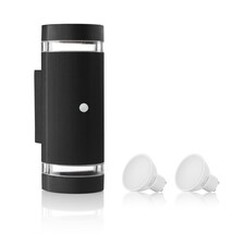 Auraglow PIR Motion Sensor Double Up & Down Wall Light - FLORENCE | Grey | Anthracite/Warm White