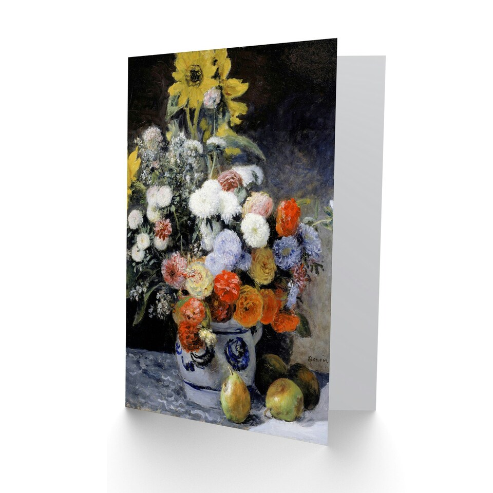 image 1 of Renoir Mixed Flowers In An Earthenware Pot Fine Art Art Card