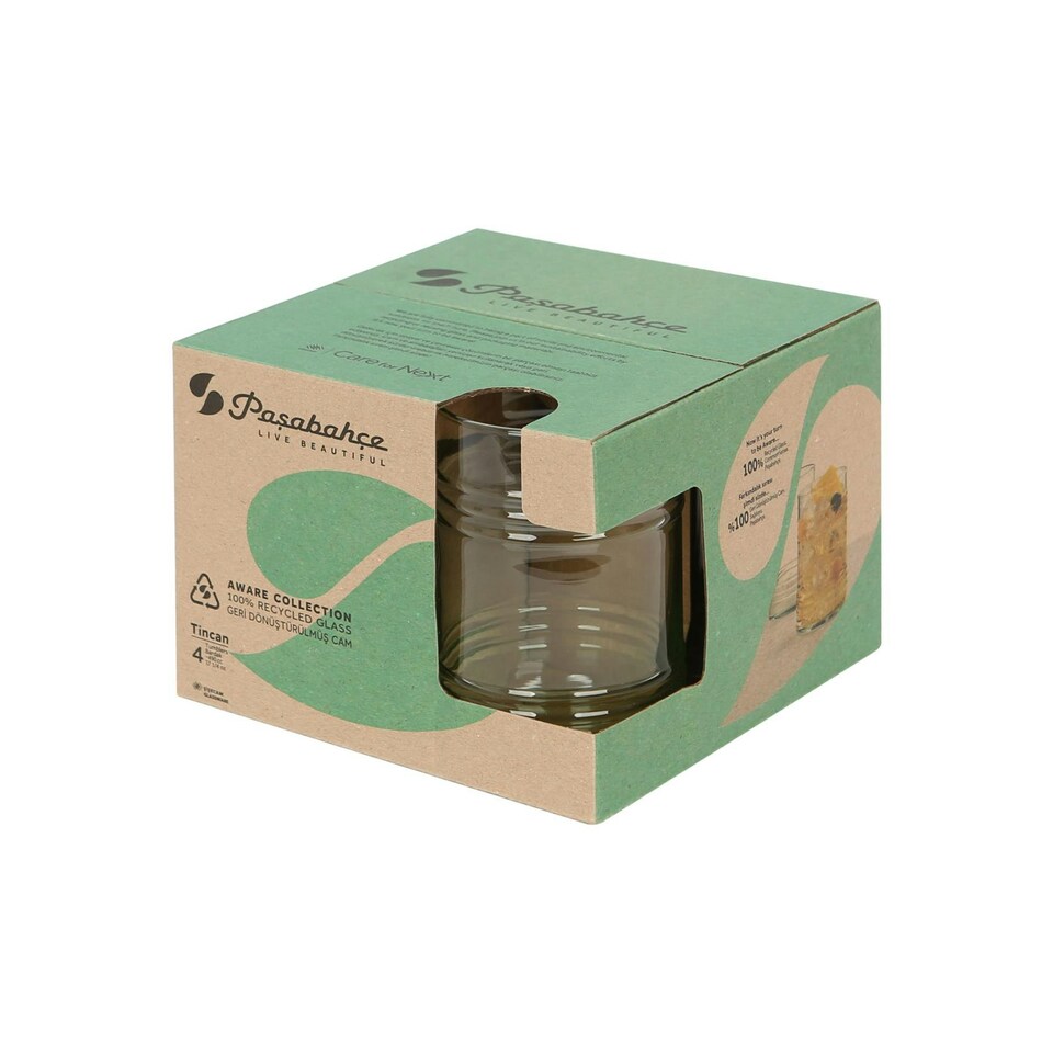 image 1 of Pasabahce 12pc Aware Tincan Recycled Glassware Set - Green