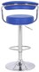 image 4 of Zenith Blue Bar Stool - Adjustable Faux Leather Seat with Chrome Finish