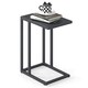 image 1 of COSTWAY C-Shaped Side Table Industrial Metal End Table Grey