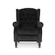 image 3 of Velvet Black Marianna Manual Recliner Wingback Chair
