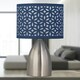 image 4 of First Choice Lighting Valentina Brushed Chrome Touch Lamp with Navy Blue Cut Out Shade Silver | Blue
