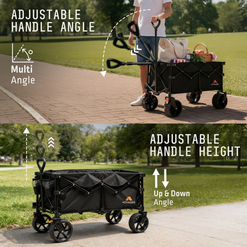 image 1 of Voyager Heavy Duty Folding Camping Wagon with All Terrain Wheels
