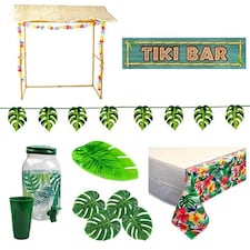 Tropical Leaves Tiki Bar Decoration Kit