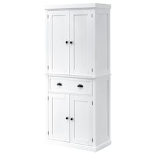 HOMCOM Freestanding Kitchen Pantry Cupboard Storage Cabinet with Doors White