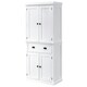 image 1 of HOMCOM Freestanding Kitchen Pantry Cupboard Storage Cabinet with Doors White