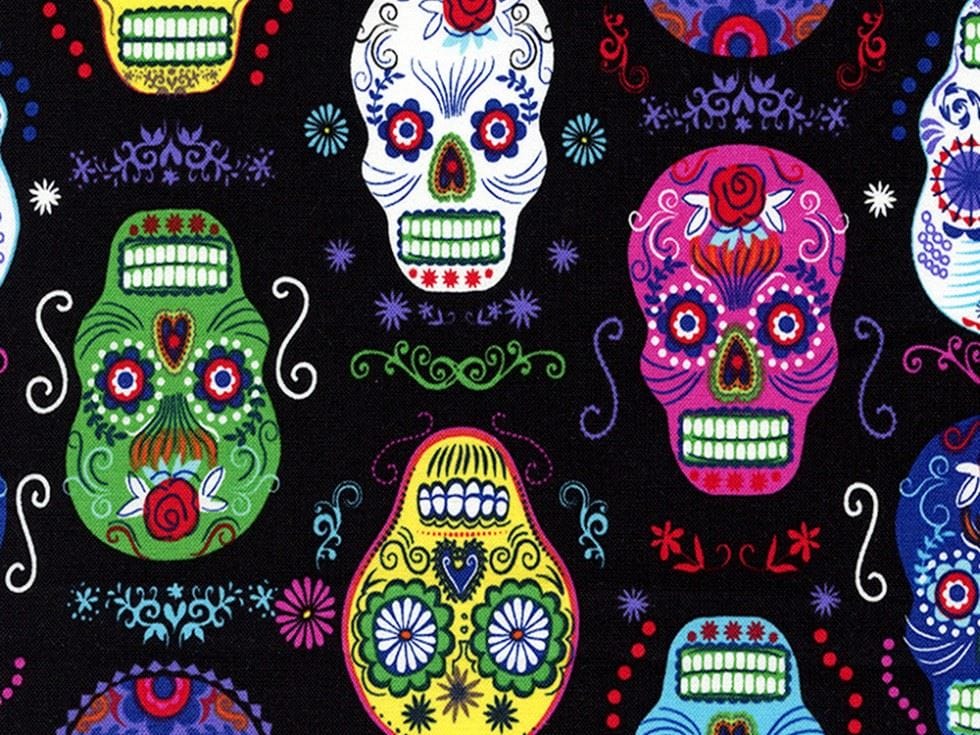 Timeless Treasures Black 100% Cotton Poplin Dressmaking Fabric, 112.5cm / 44" Wide - per metre