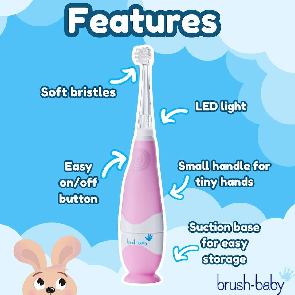 image 1 of Brush Baby BabySonicÂ® Pink Electric Toothbrush for Toddlers