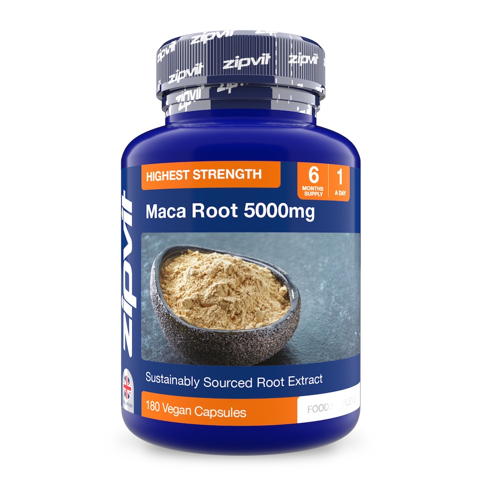 image 1 of Zipvit Maca Root 5000mg, Black & Yellow Blend, 180 Vegan Capsules, 6-Month Supply