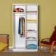 image 3 of Adore Matt White Sliding 2 Door Wardrobe Half Hanging Half Shelves White
