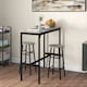 image 1 of HOMCOM 3 Piece Bar Table Set with 2 Stools, Industrial Bar Table and Stool Set, Dining Table and Chair Set for Small Space, Grey