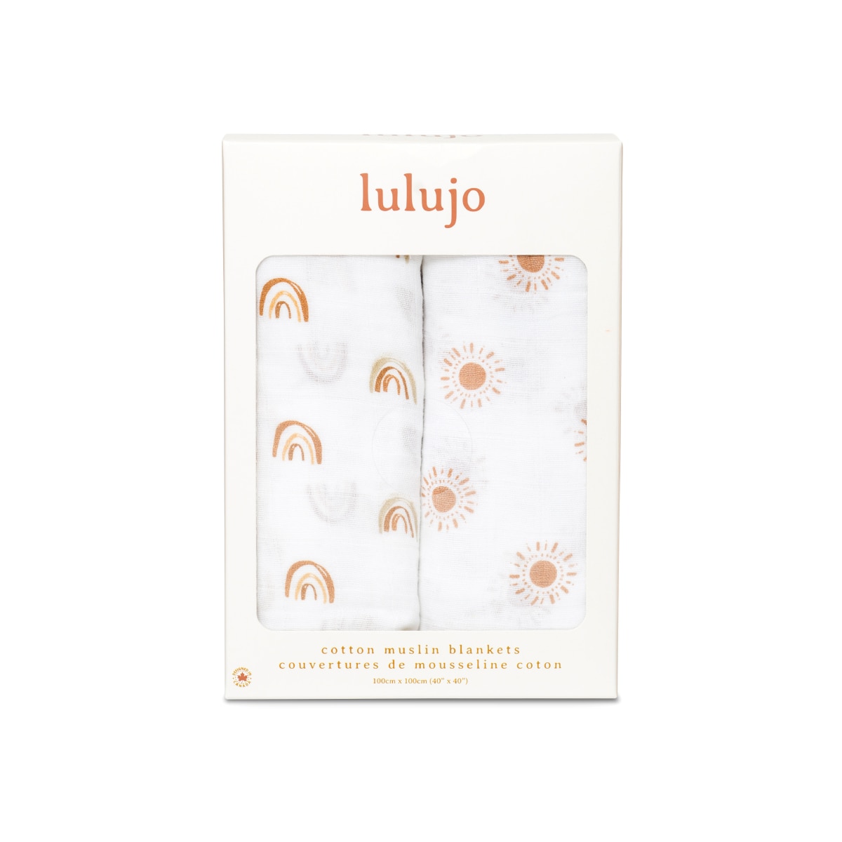 Lulujo 2-pack Cotton Swaddles - Rainbow / Sun