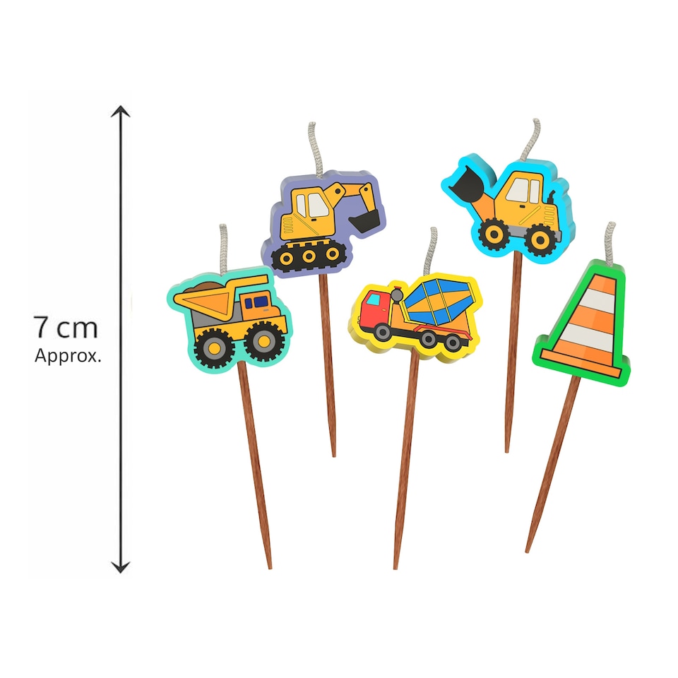 image 1 of Novelty Cake Candle Set - Construction