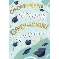 Words 'n' Wishes Traditional Congratulations on your Graduation Card, Graduation Card, Multi-Coloured 22 x 15.8 cms