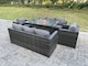 image 4 of Fimous Outdoor Rattan Garden Furniture Gas Fire Pit Table Sets Gas Heater Lounge Chairs Dark Grey 8 Seater